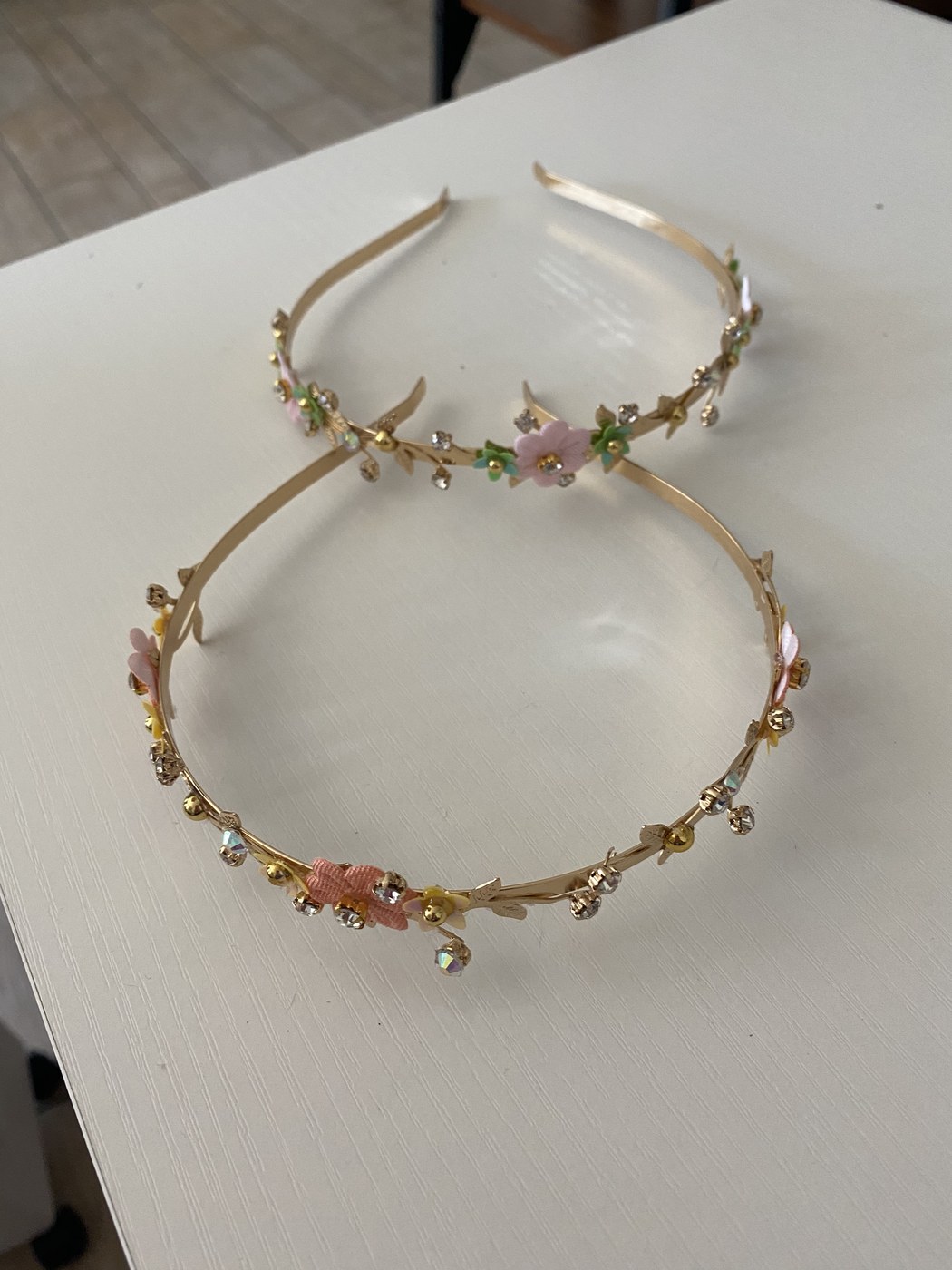 Gold floral crystal tiara collection