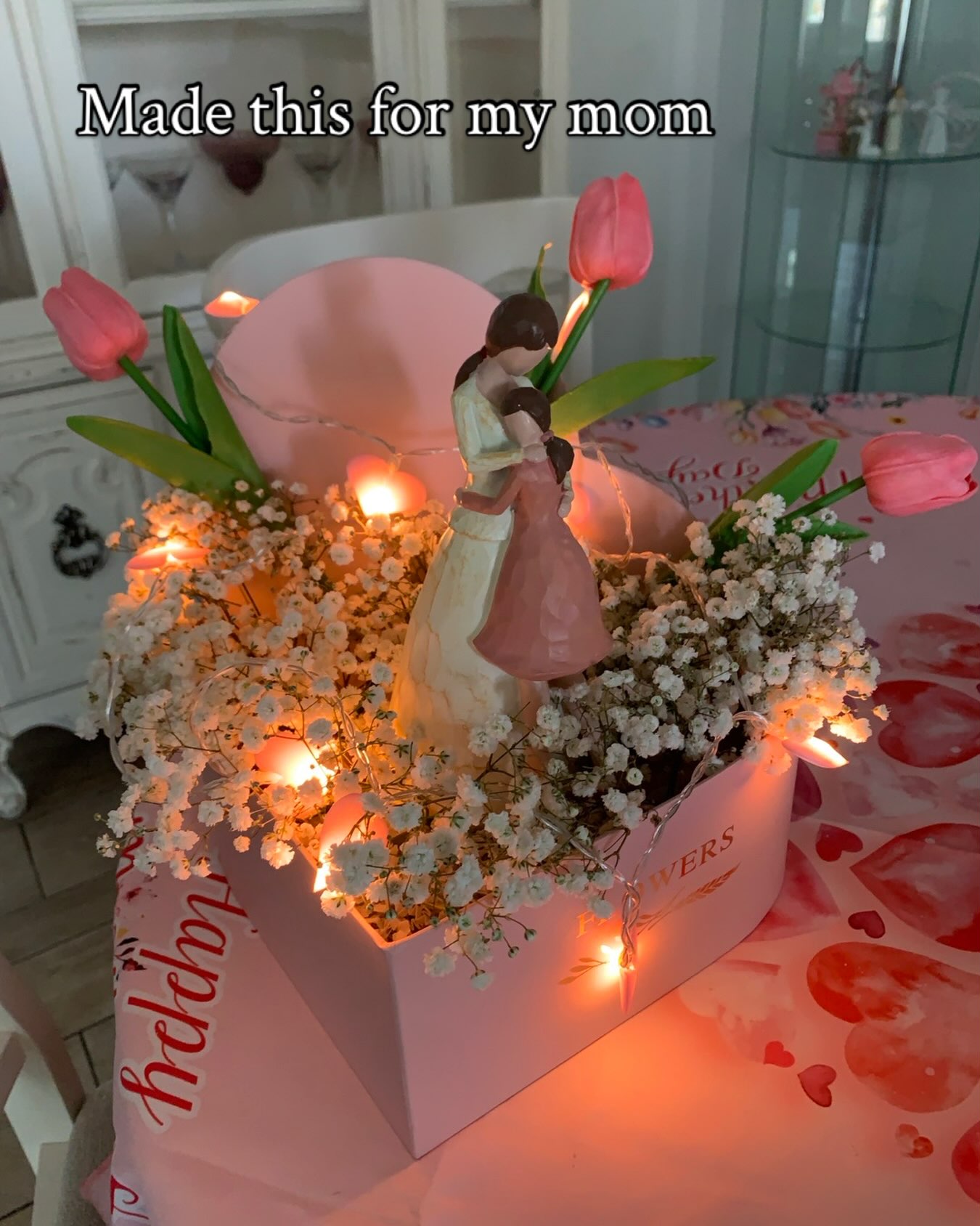 Lighted floral arrangement
