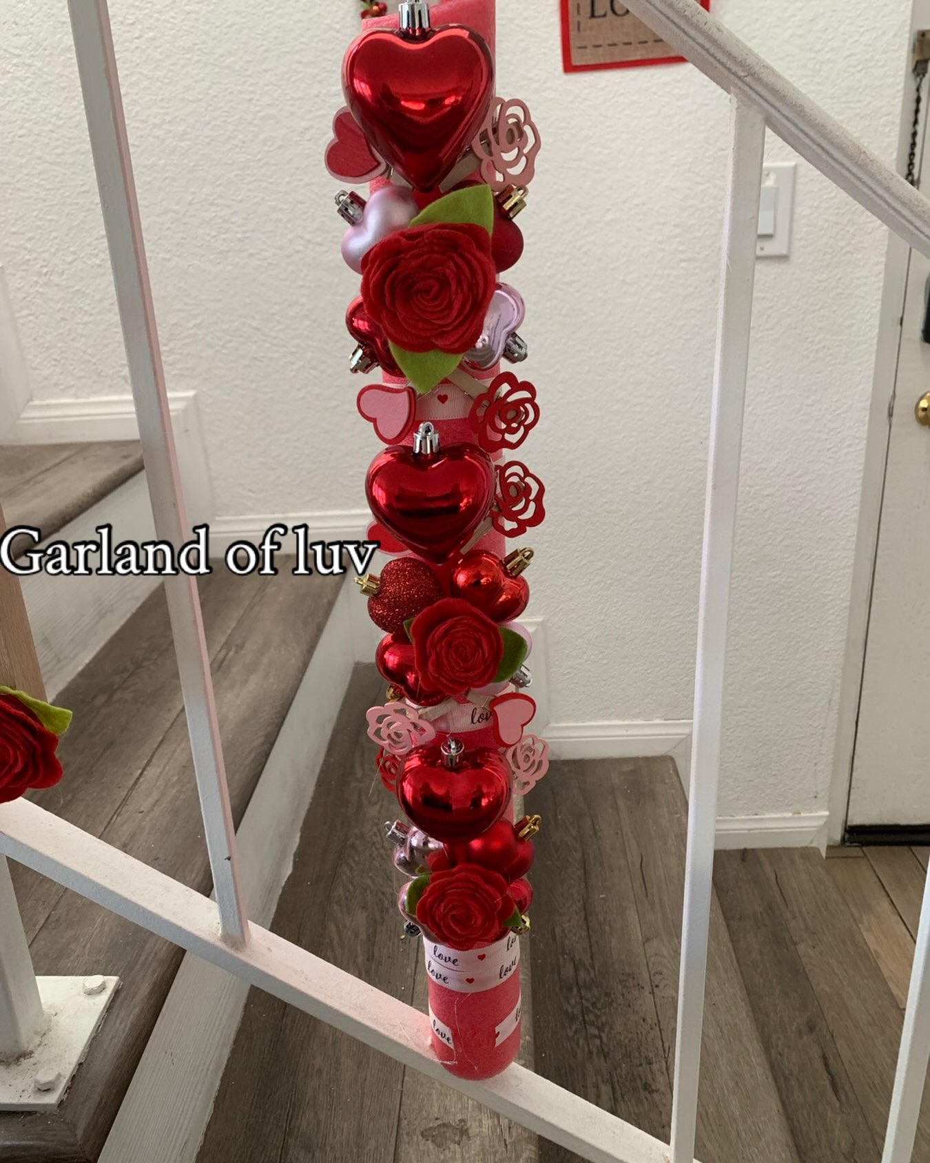 Valentine rose garland