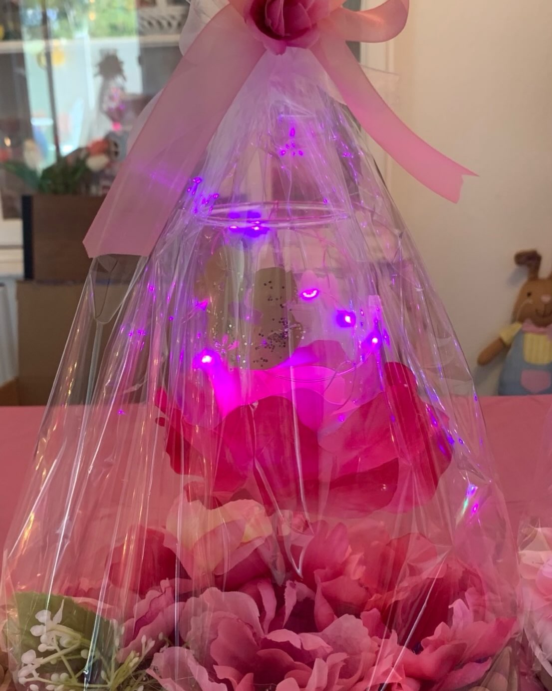 Rose and baby's-breath basket