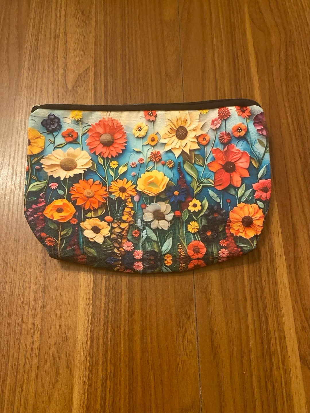 Floral crochet wristlet