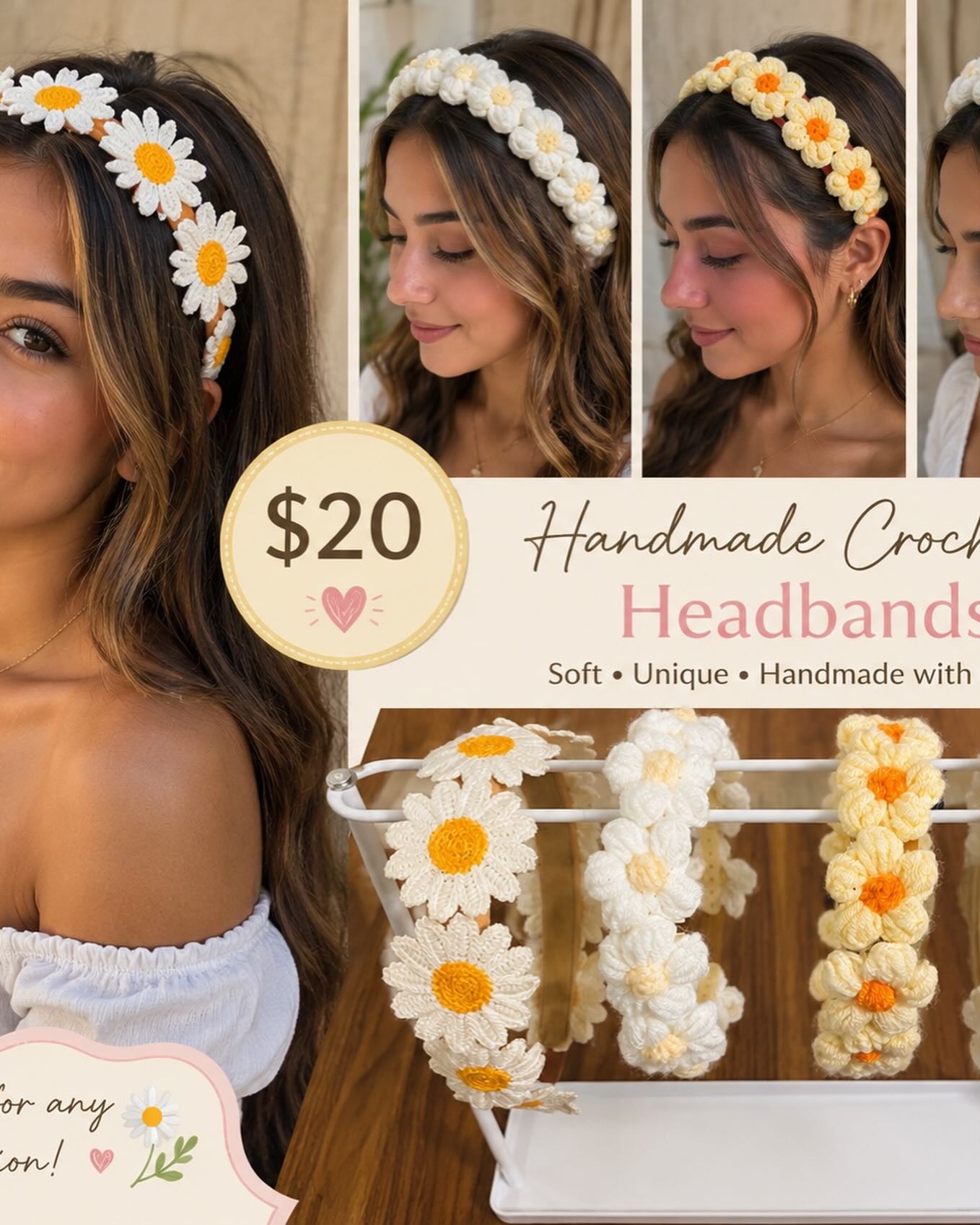 Handmade crochet headbands