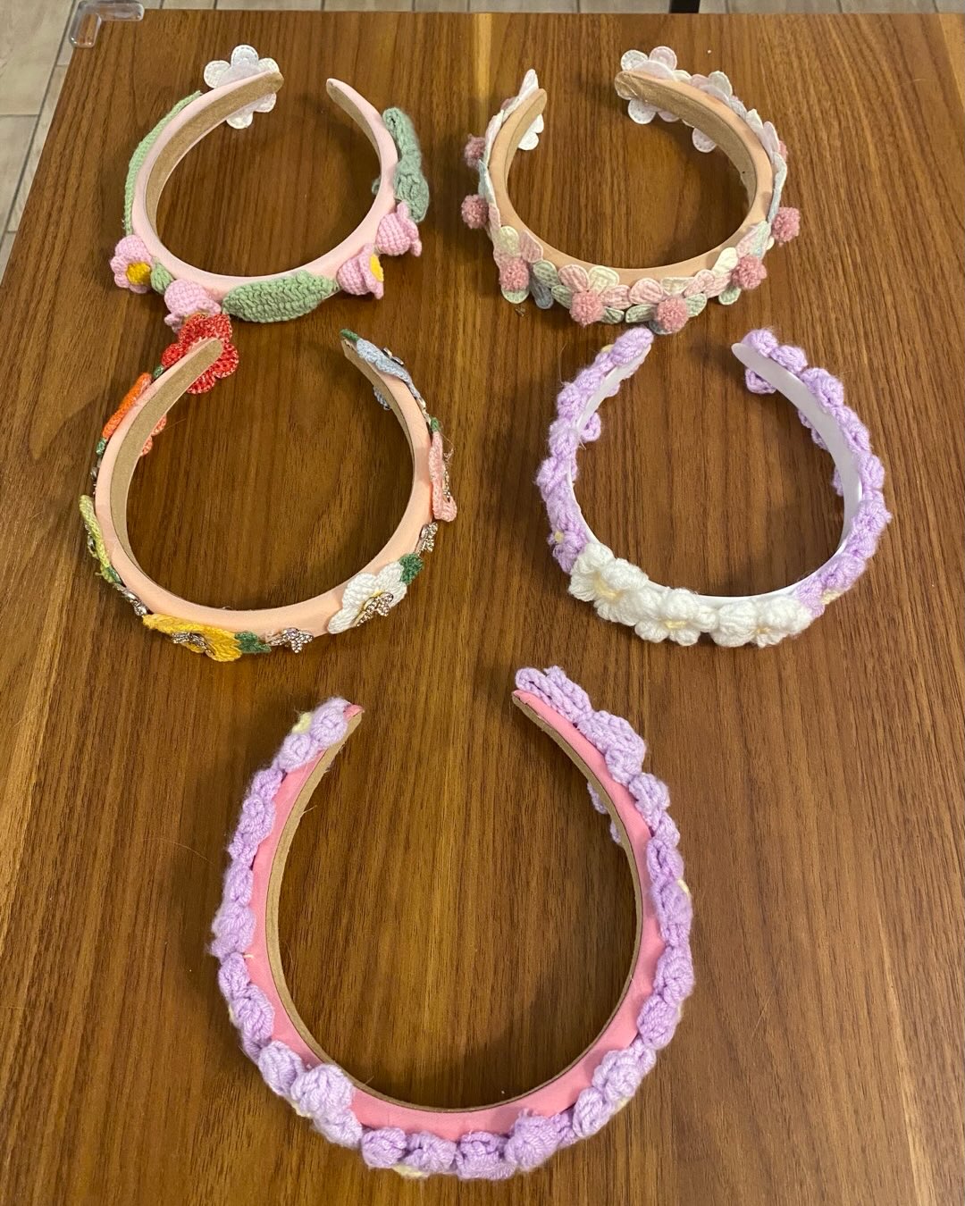 Pastel crochet headbands