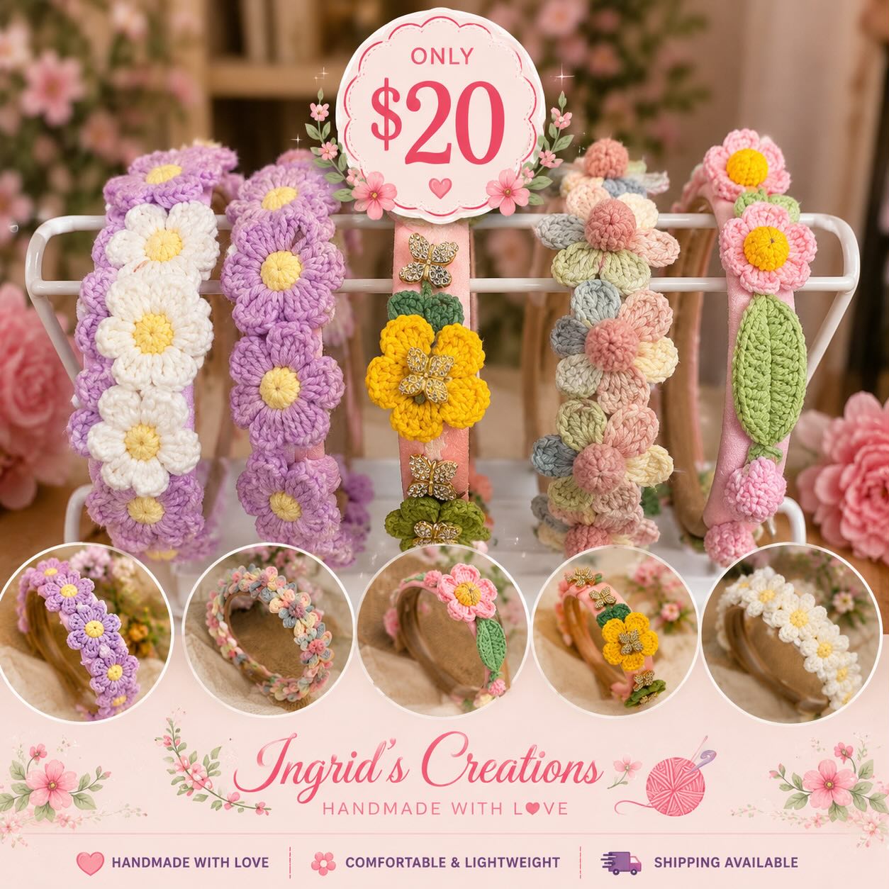 Crochet flower gift collection