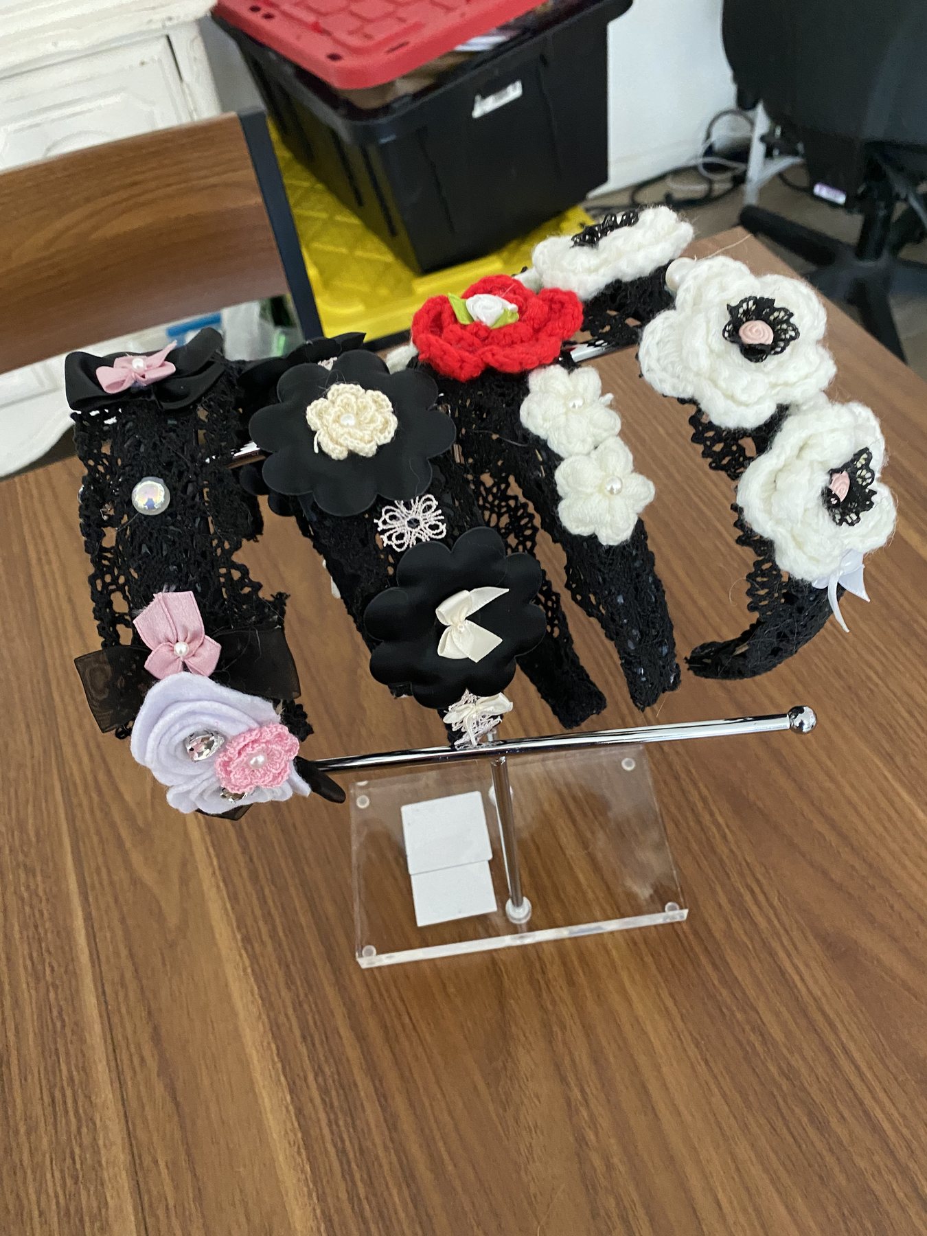 Black lace headband collection