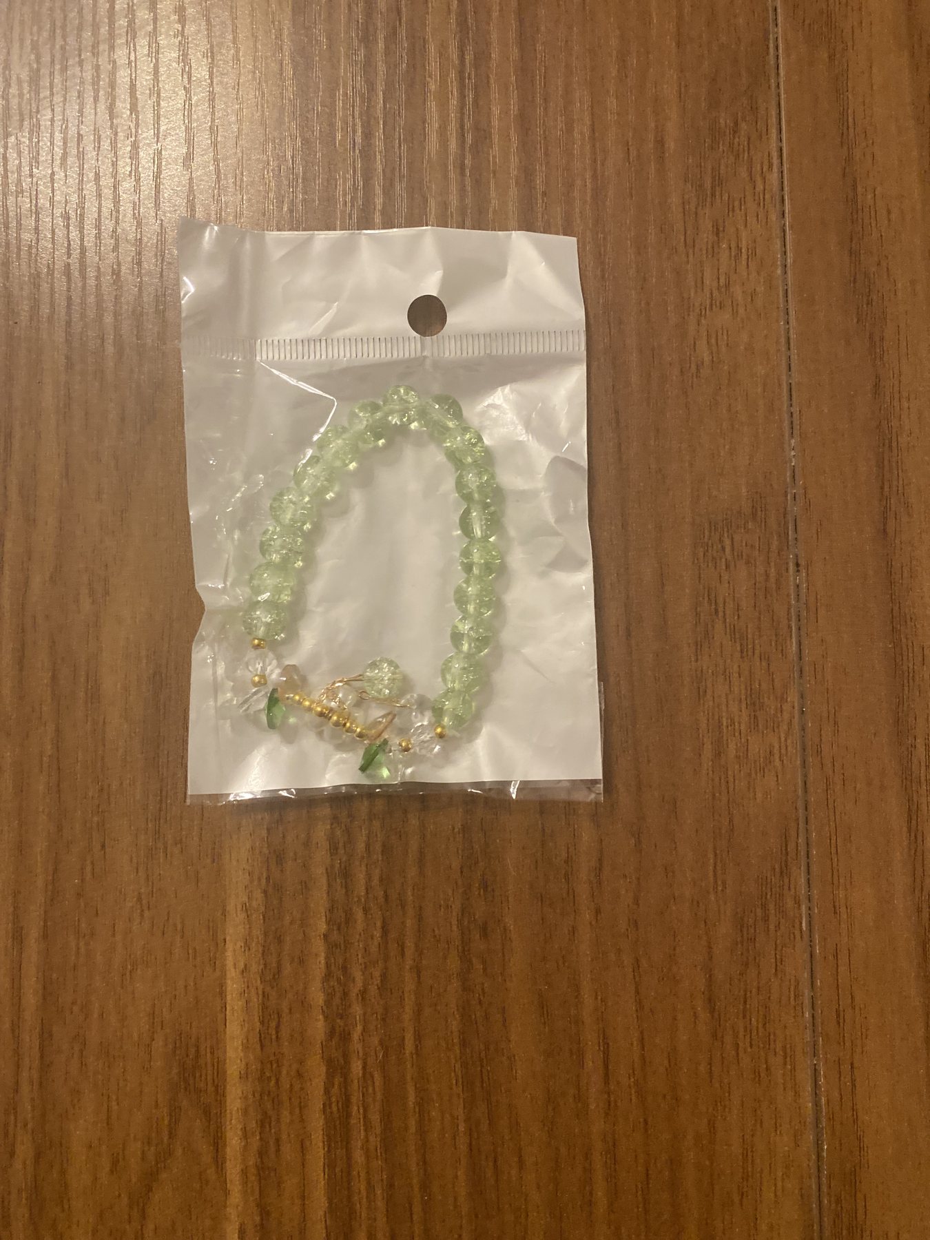 Green crystal charm bracelet