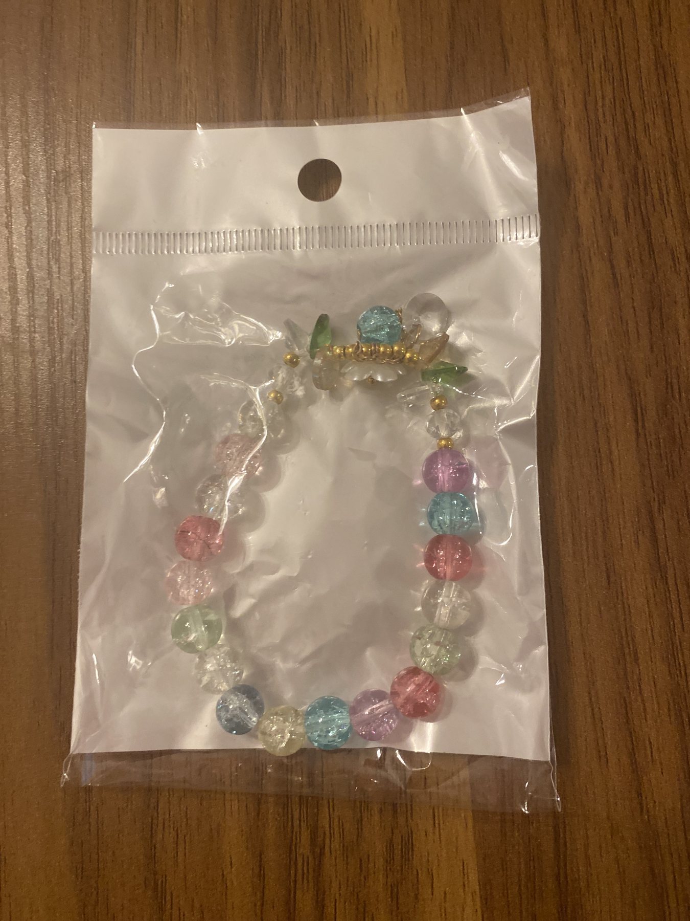 Pastel crystal charm bracelet