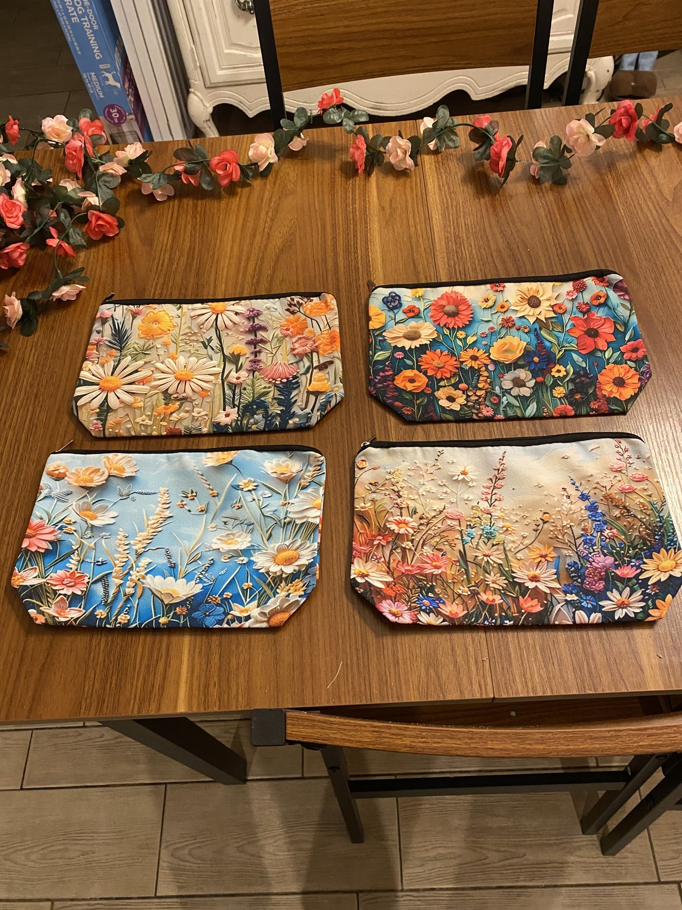 Floral zipper pouch collection