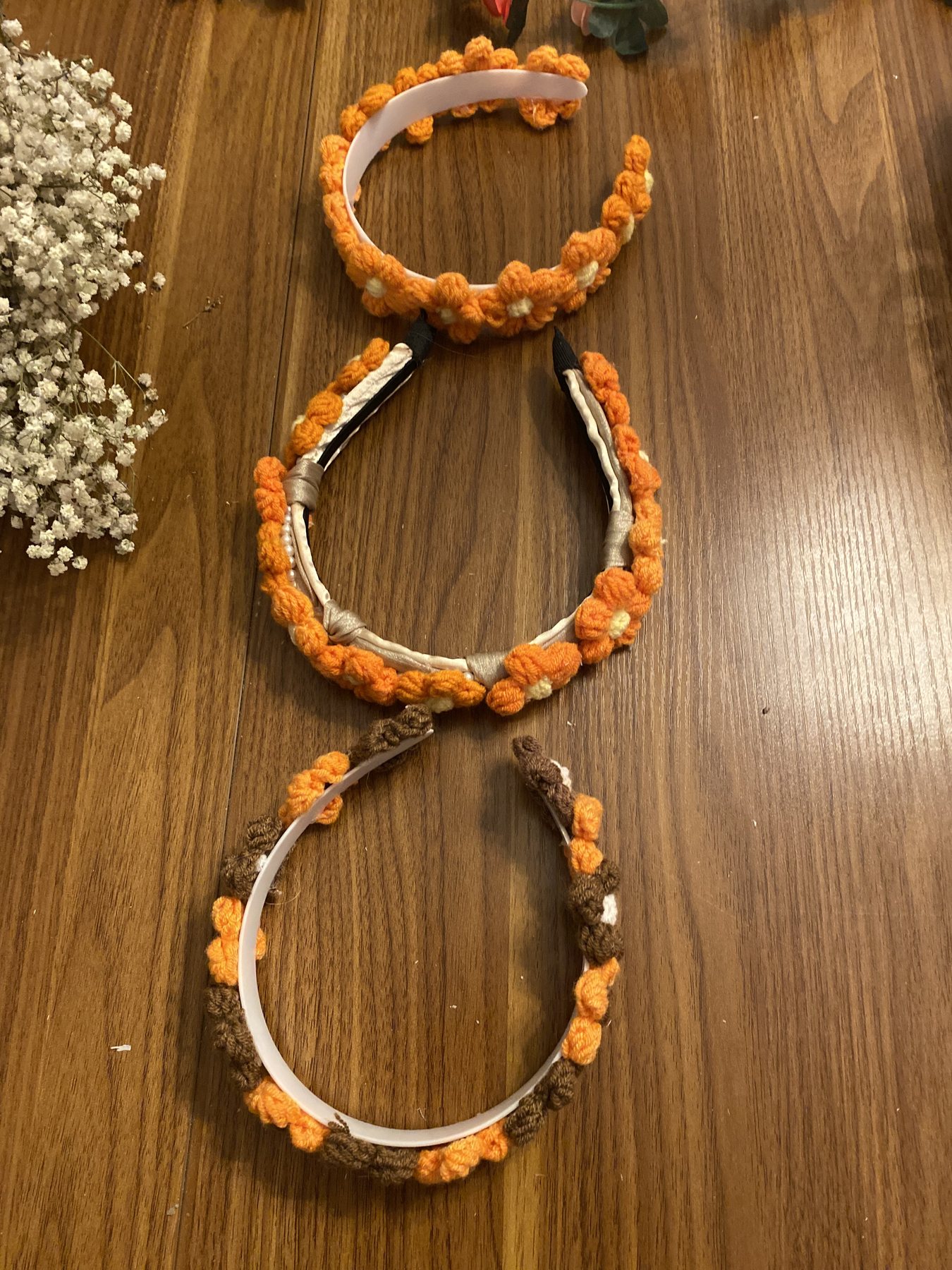 Autumn crochet flower headbands